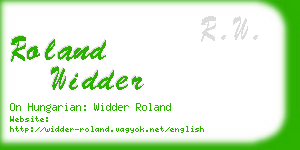 roland widder business card